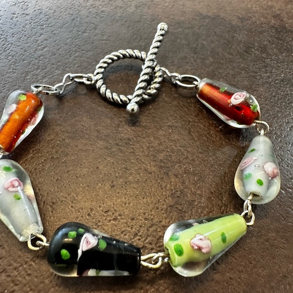 Handmade Lampwork Crystals Beaded Bracelet For Women - Picture 5 of 6